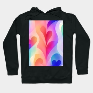 Multicolor Abstract Flower Heart Hoodie